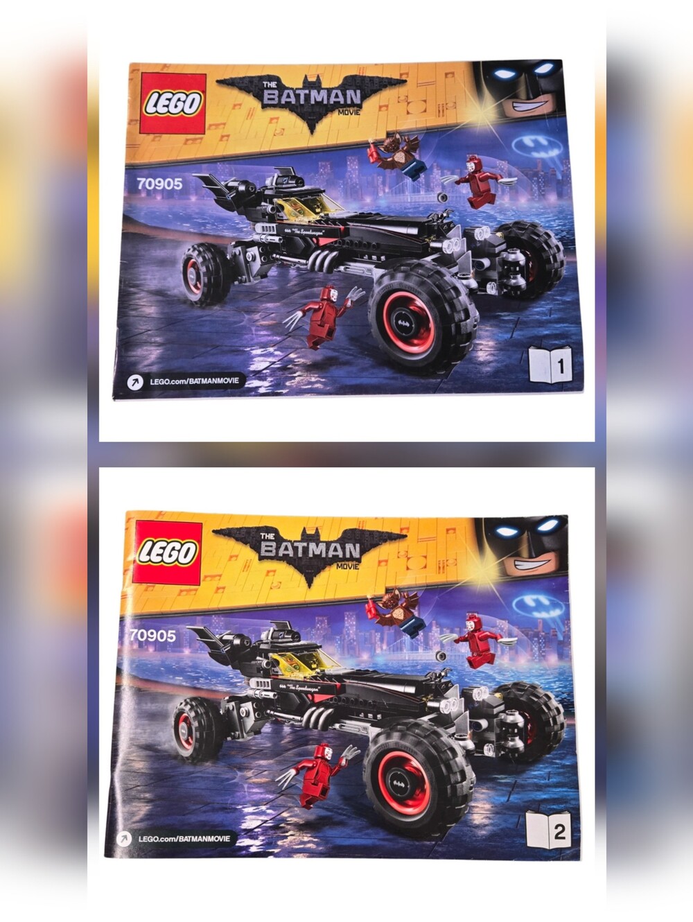 LEGO BATMAN MOVIE INSTRUCTION MANUAL BOOK ONLY - SET 70905 THE BATMOBILE 2 BOOKS